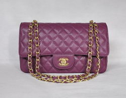 7A Fake Chanel 2.55 Quilted Flap Bag 1112 Purple with Gold Hardware